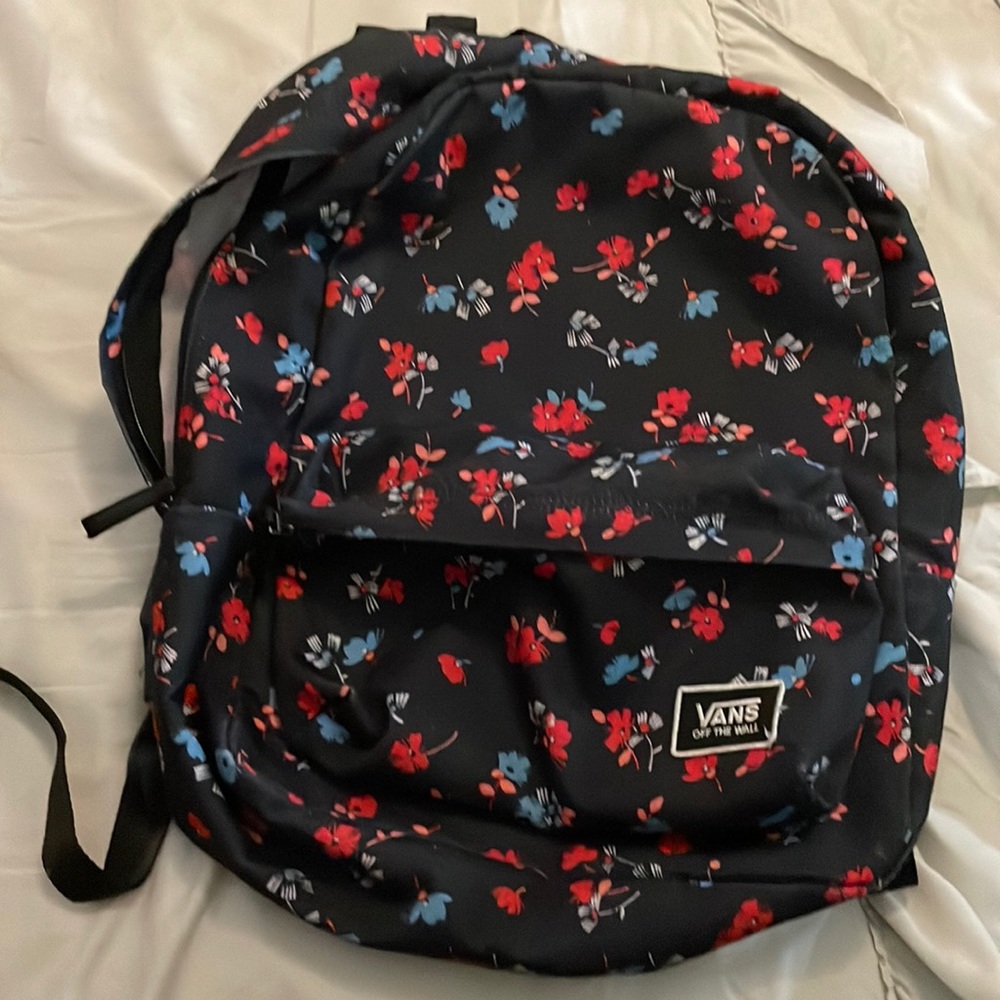Vans Black with flowers backpack